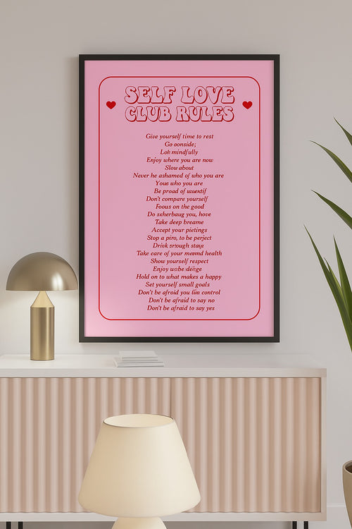 Affisch- Self Love Club Rules